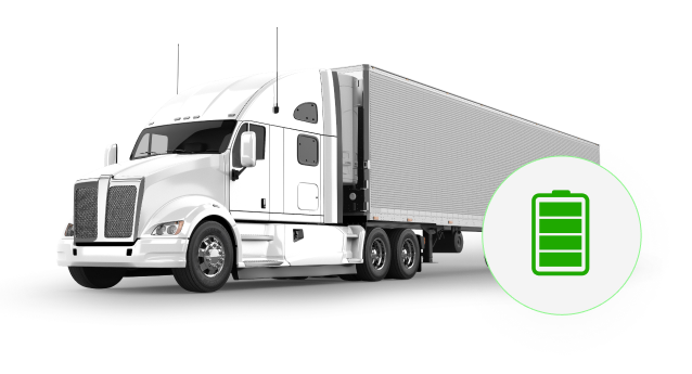 Truck with a battery illustration